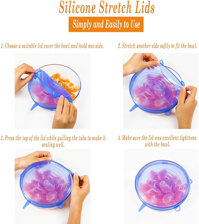Silicone Stretch Lids|أغطية سيليكون مرنة